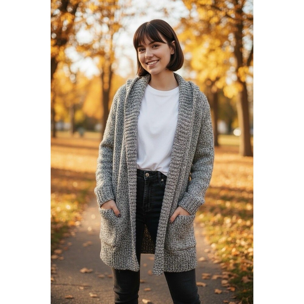 Theory NEW womens wool/alpaca long open cardigan S/P quiet luxury cottagecore